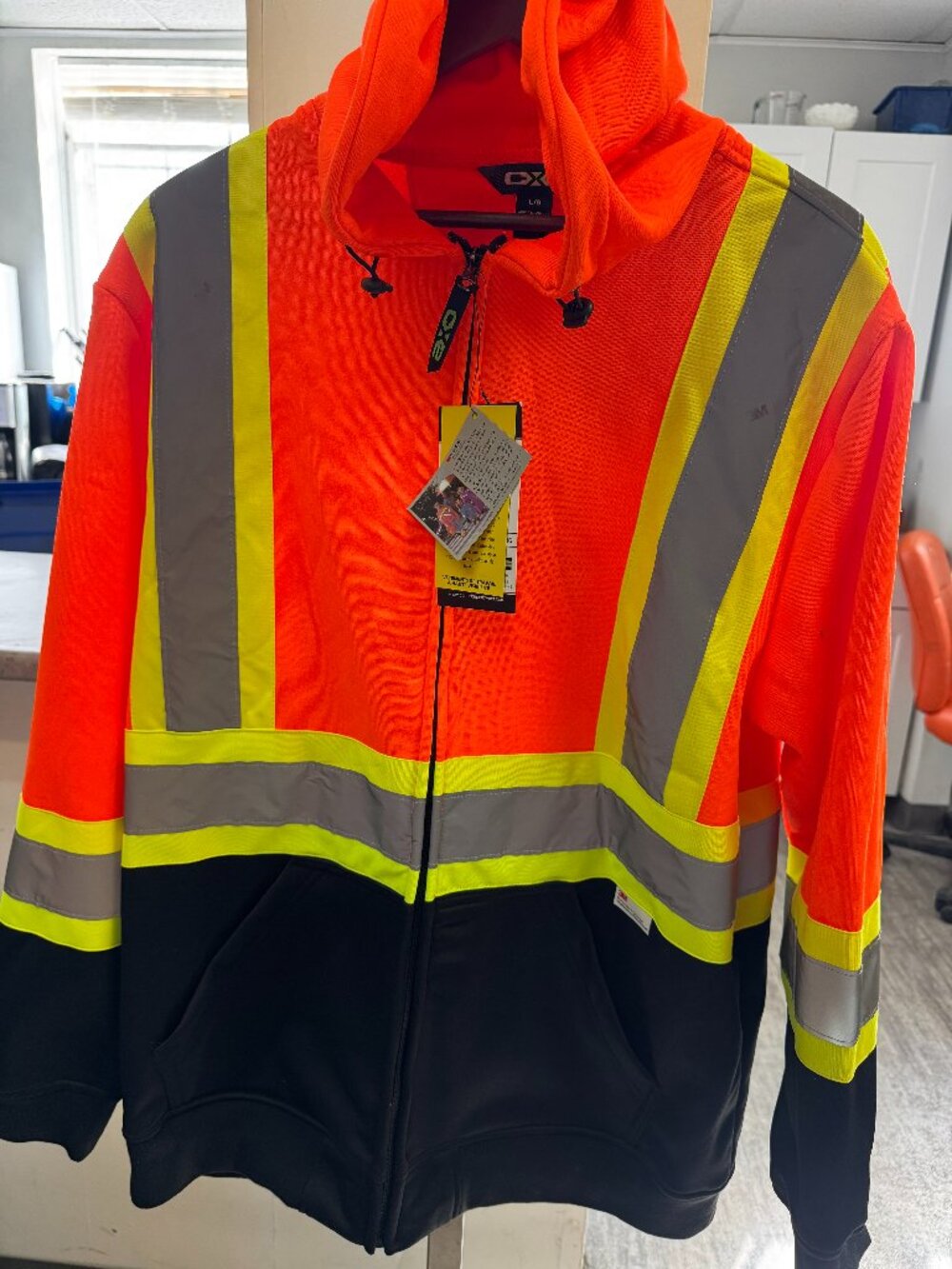 Large Hi-Vis Full Zip Hooded Sweatshirt